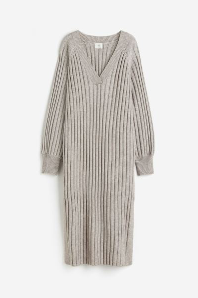 Rib-knit Dress - Light taupe - Ladies | H&M US | H&M (US + CA)