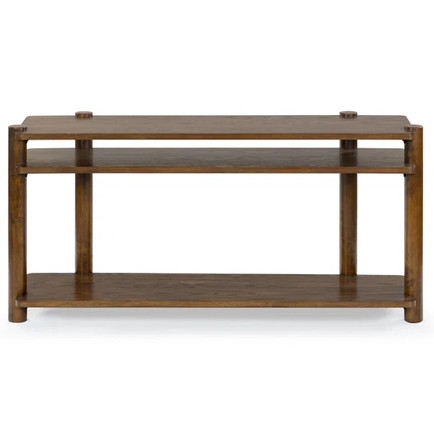 Hepburn 3 Shelf Wood Console Table Best Sculptural Console Tables