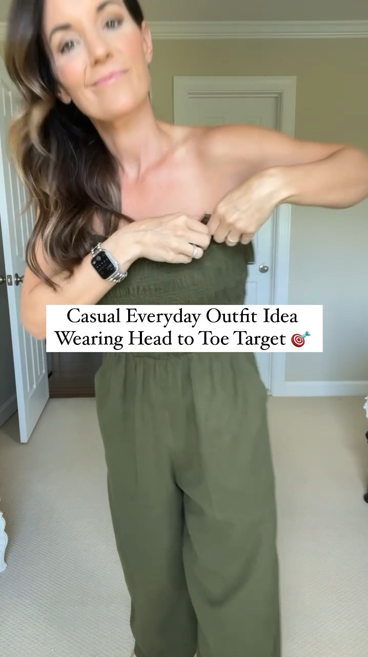 Head to toe Target 🎯 To shop, comment TARGET and I’ll send you the details. 

I’m 5’3 and this linen jumpsuit hits the floor perfectly thanks to its adjustable straps. It’s flowy and since it’s linen it’s very breathable but not see through 👏🏼 The sandals and earrings look very designer. 

#targetstyle #casualstyle #outfitideas #casualoutfit #springstyle #summerfashion #linen #outfit #target #denimjacket #affordablefashion #outfitinspo #everydayoutfit #jumpsuit #romper #sandals #shoes 

#LTKFindsUnder50 #LTKStyleTip