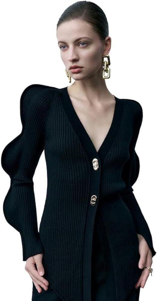 Women Cardigan Sweaters Long Sleeve Knitted V-Neck Open Front Button Down Outwear Trendy 2024 Fal... | Amazon (US)