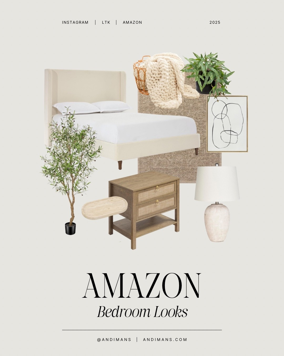 Neutral bedroom decor design for your home!

#LTKFindsUnder100 #LTKHome #LTKFindsUnder50
