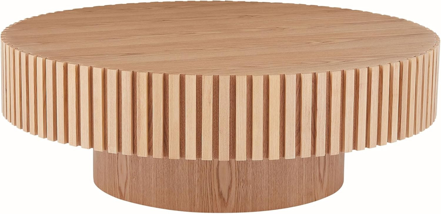 Round Coffee Table 31.49" Wood Coffee Table for Living Room Circle Farmhouse Coffee Table Center ... | Amazon (US)