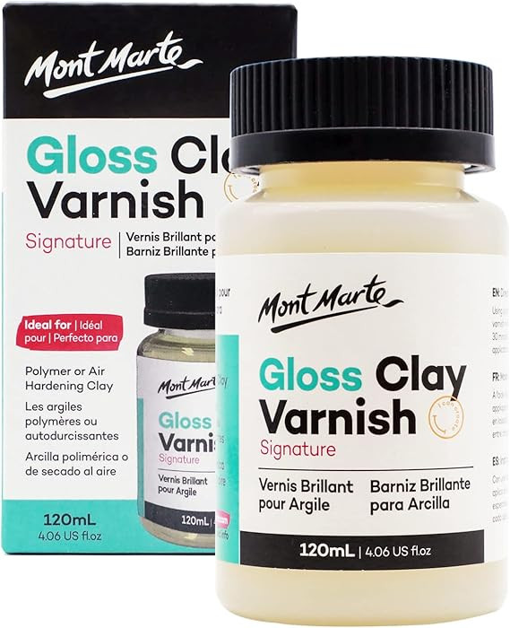 Mont Marte Clay Sculpture Sealant, Glossy Clear Varnish, Signature 4.05oz (120ml), Air or Polymer... | Amazon (US)