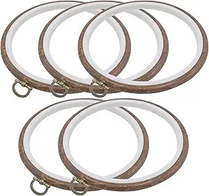 Joyangy 5 Pcs 6 Inch Embroidery Hoops, Round Imitated Wood Cross Stitch Hoop Rings for Art Craft ... | Amazon (US)