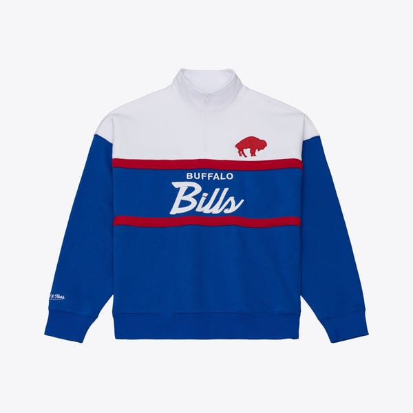 Buffalo Bills Mitchell & Ness Women's Head Coach Quarter-Zip Pullover - Royal | Fanatics