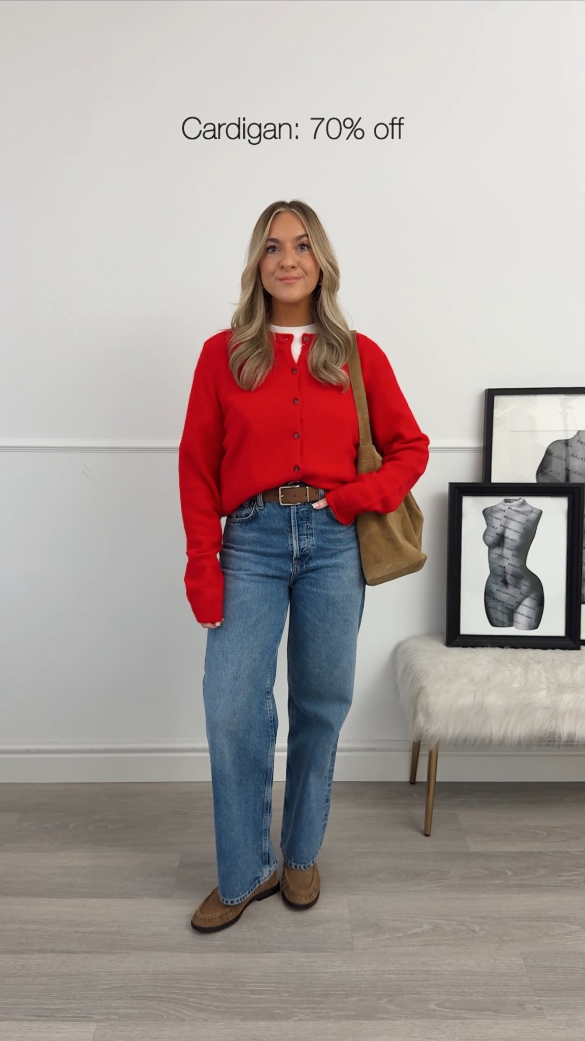 £6 red cardigan! I wear a small 

#LTKjeans #LTKwinter #LTKsale