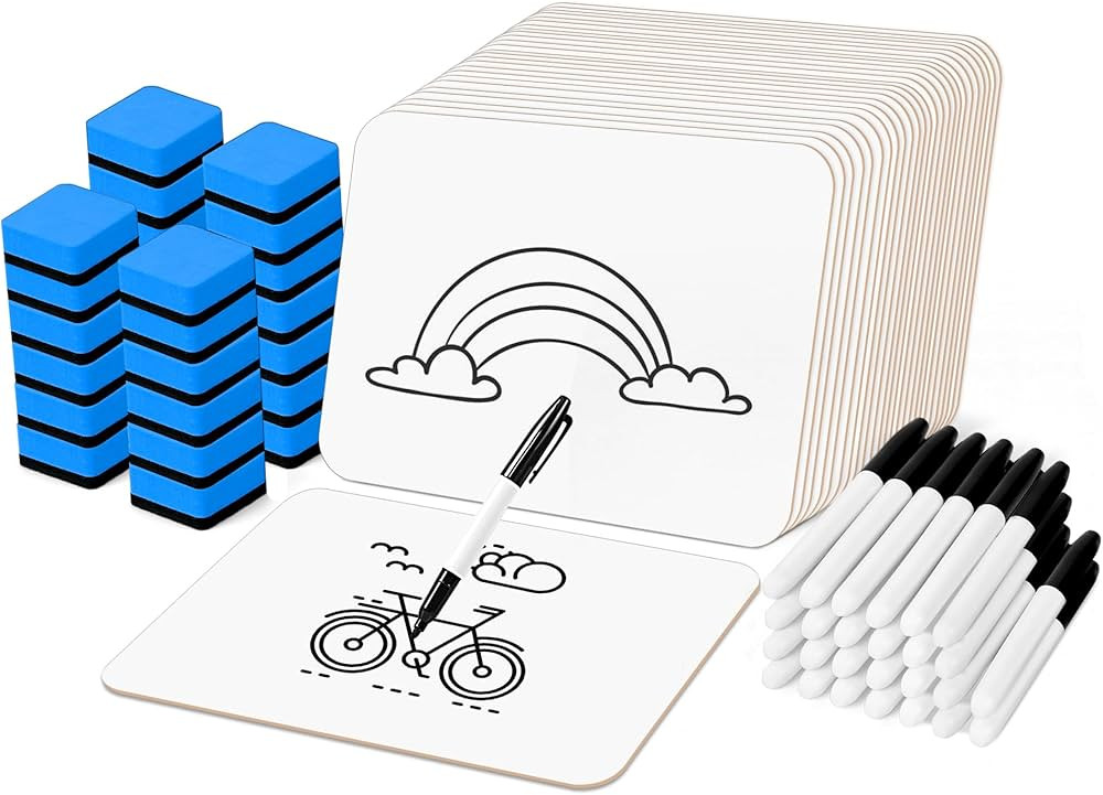 Dry Erase LapBoards, PANDRI 26 Pack Double Sided 12.5 x 9 Inch Whiteboards with 26 Erasers and 26... | Amazon (US)