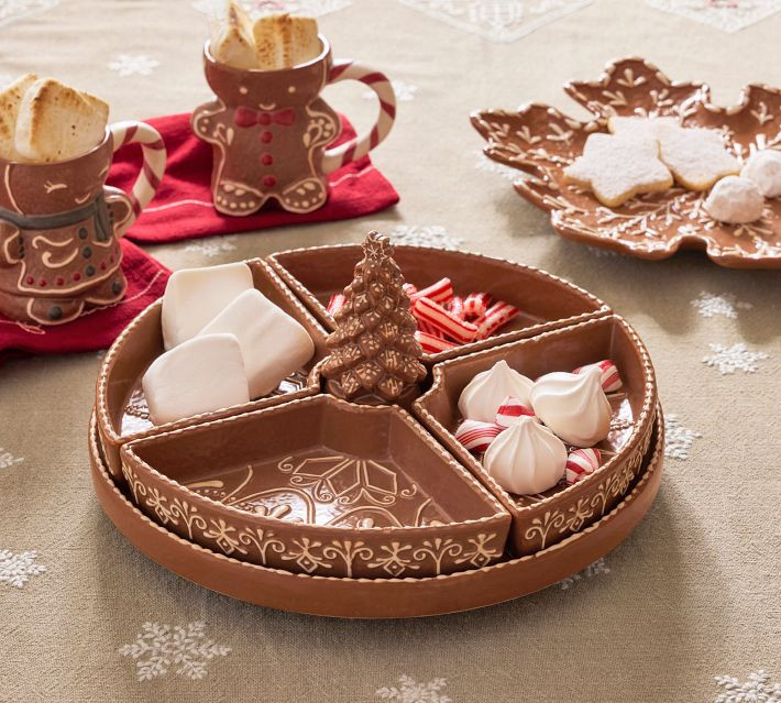 Gingerbread Stoneware Lazy Susan - Brown | Pottery Barn (US)