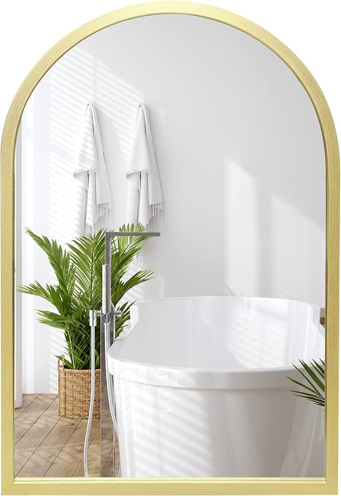 Americanflat 20x30 Gold Framed Large Arched Mirror - Gold Wall Mirror for Bedroom, Entryway Hall,... | Amazon (US)