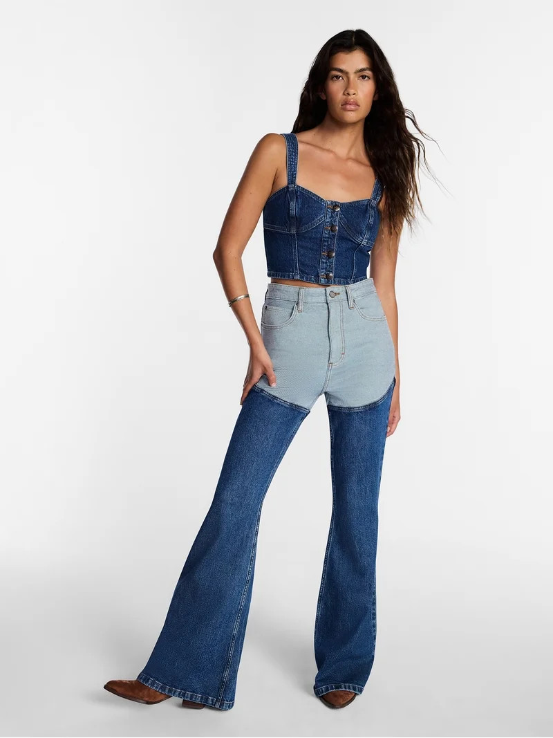Kacey Lee Women's Long Denim Chaps Jeans, Sizes 0-18 | Walmart (US)