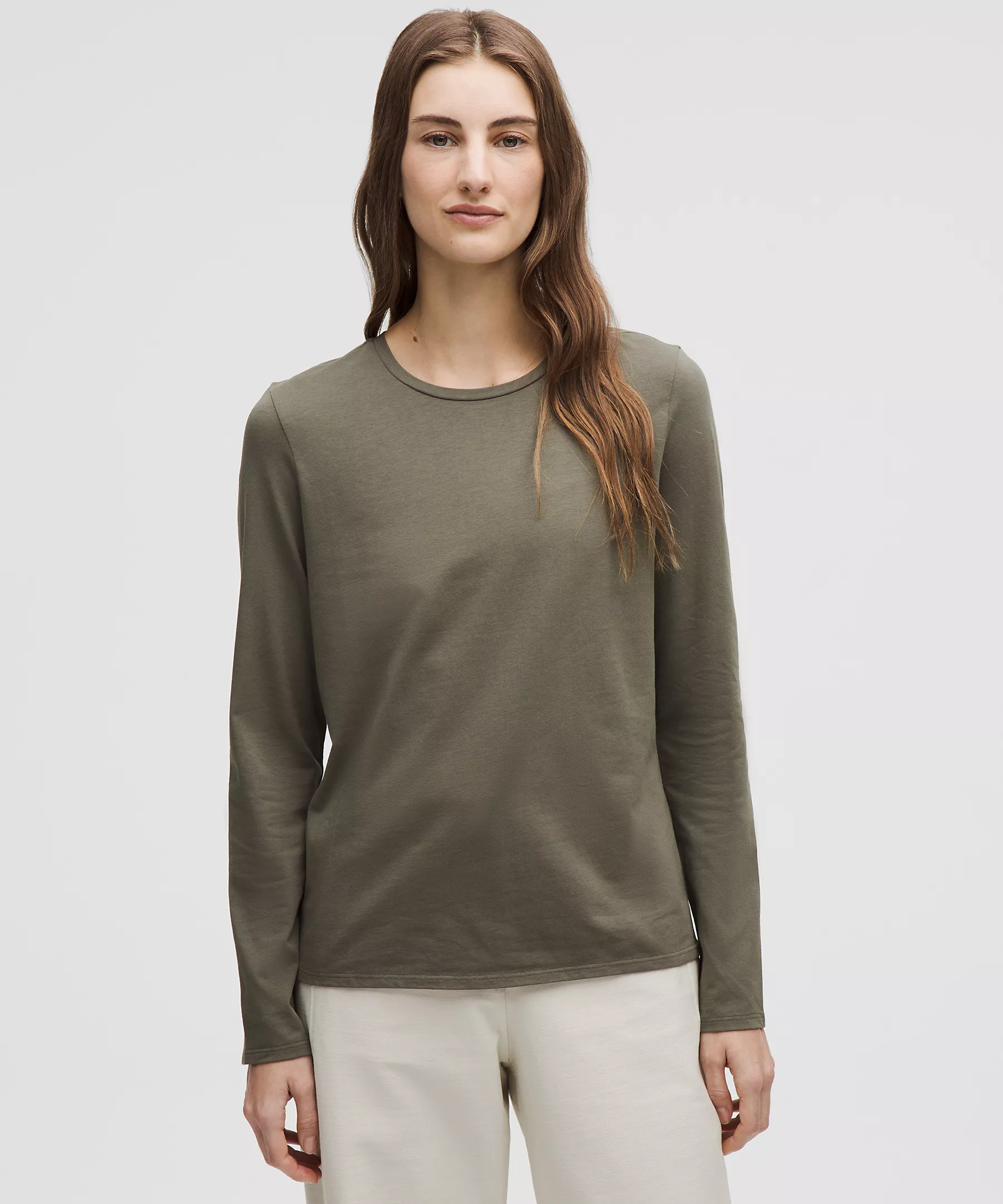 Organic Cotton Crewneck Long-Sleeve Shirt | Women's Long Sleeve Shirts | lululemon | Lululemon (US)