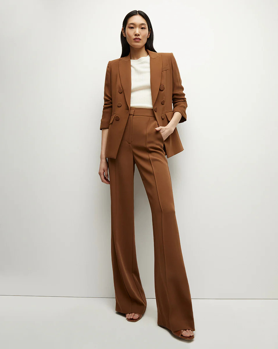 Edia Matte Crepe Pant in Deep Ochre | Veronica Beard | Veronica Beard