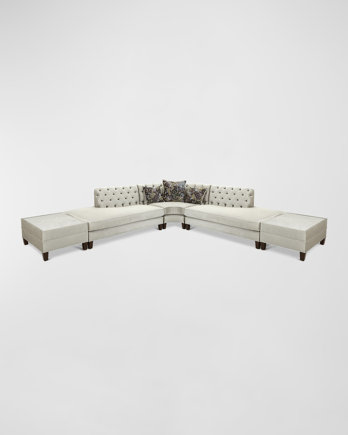 Nina Sectional w/ Two Marble Side Tables | Neiman Marcus
