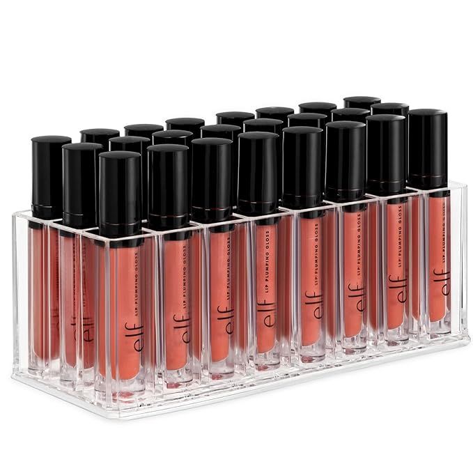 HBlife Lip Gloss Holder Organizer, 24 Spaces Clear Acrylic Makeup Lipgloss Display Case | Amazon (US)