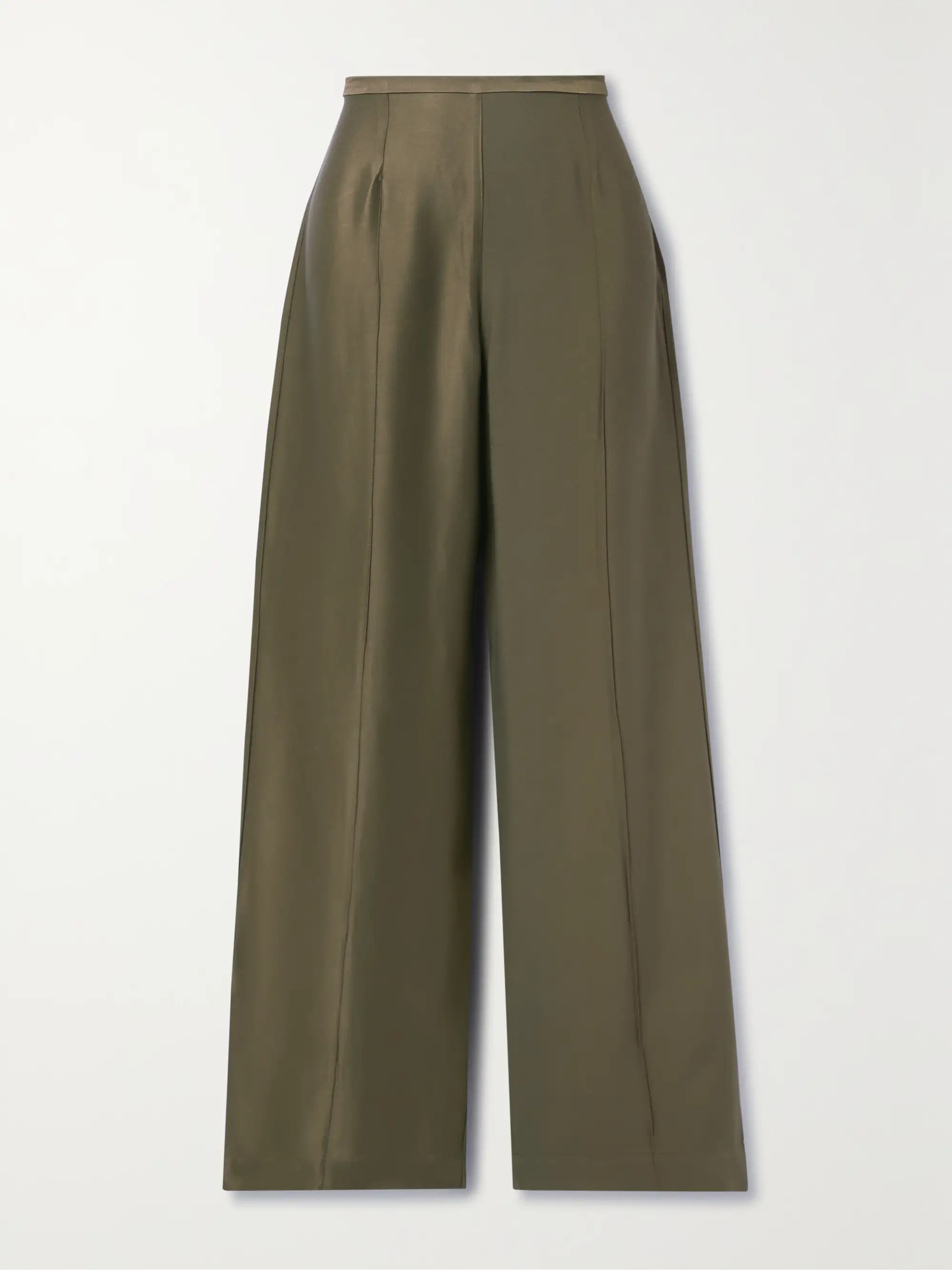 Eclipse paneled satin and crepe wide-leg pants | NET-A-PORTER (US)