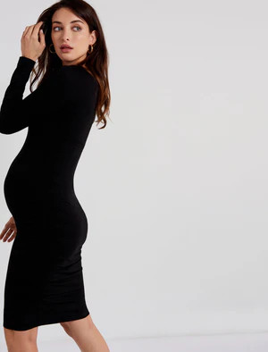 Luxe Side Ruched Long Sleeve Maternity Dress | Motherhood Maternity