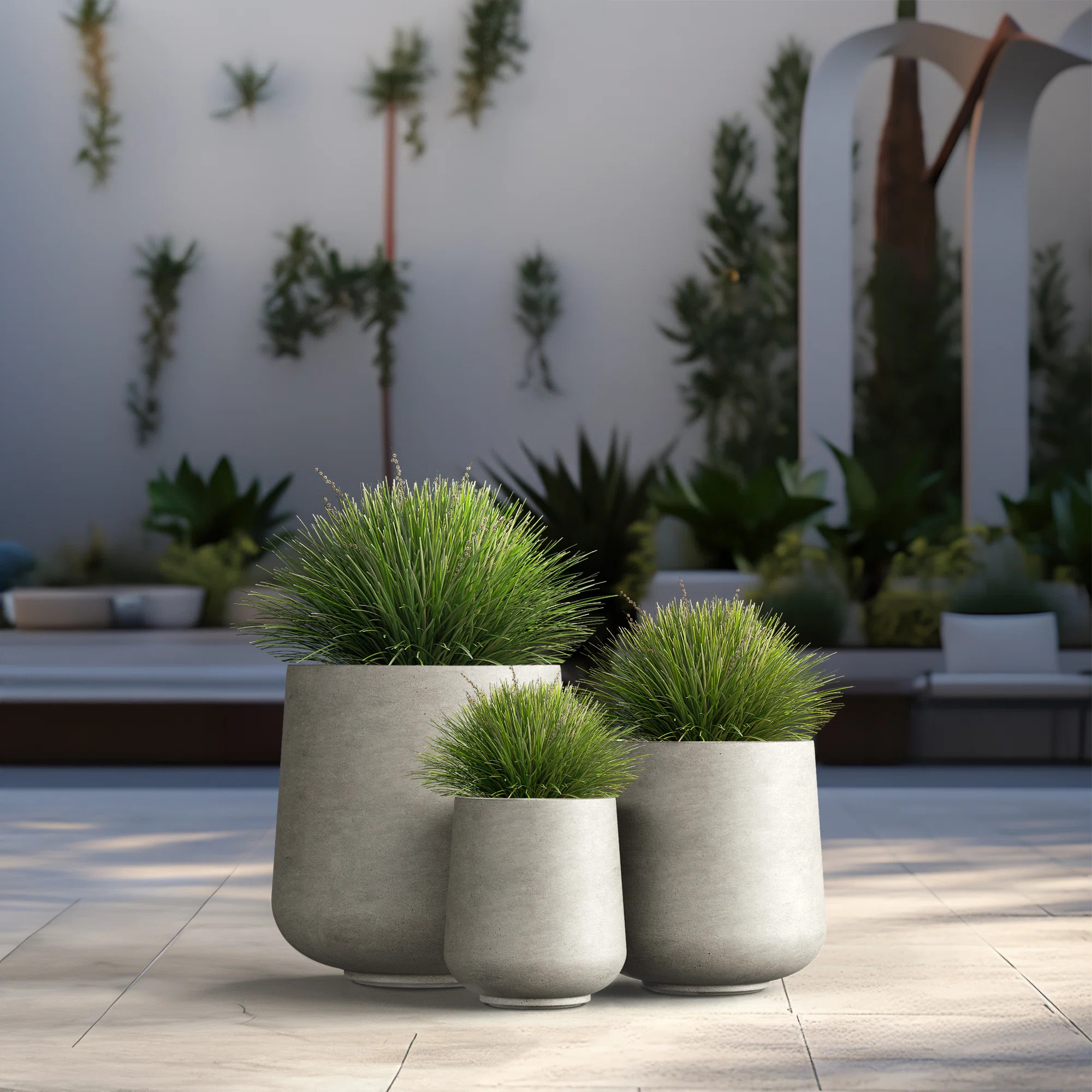 Latitude Run® Brennus 3-Piece Cement Pot Planter Set & Reviews - Wayfair Canada | Wayfair North America