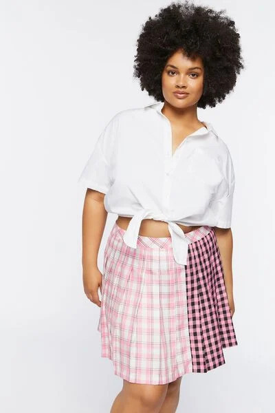 Plus Size Reworked Plaid Mini Skirt | Forever 21 (US)