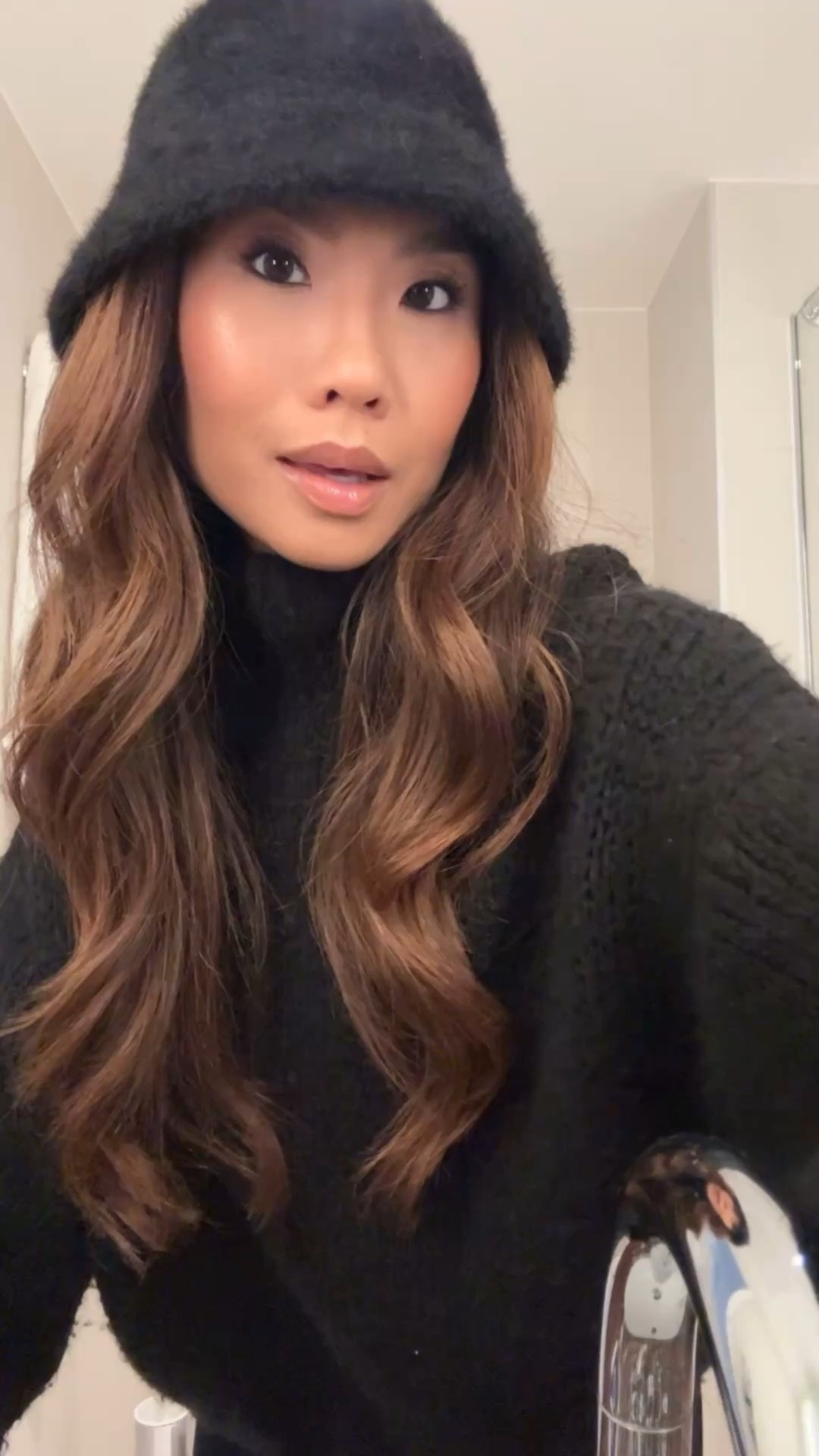 Rainy day ootd ☔️🖤 so cold and windy I had to double up on turtlenecks lol

Sizing:
Coat - runs big, sized down to XXS regular 
Thin turtleneck - tts, xs
Oversized turtleneck - old, linked similar 
Leggings - tts, xs petite
Loafers - run big, sized down to next full size
Hat - old linked similar 

#LTKFindsUnder100 #LTKPetite