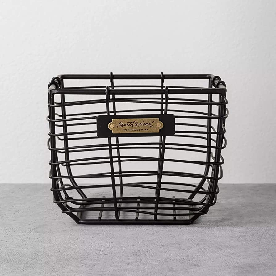 Hearth & Hand with Magnolia Wire Storage Basket Black Small | Amazon (US)