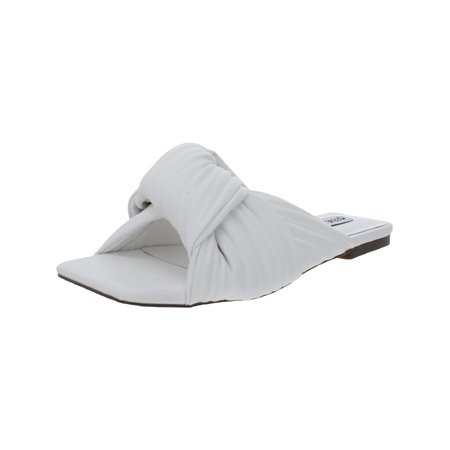 Steve Madden Womens Mentor Faux Leather Slide Sandals White 7.5 Medium (B M) | Walmart (US)