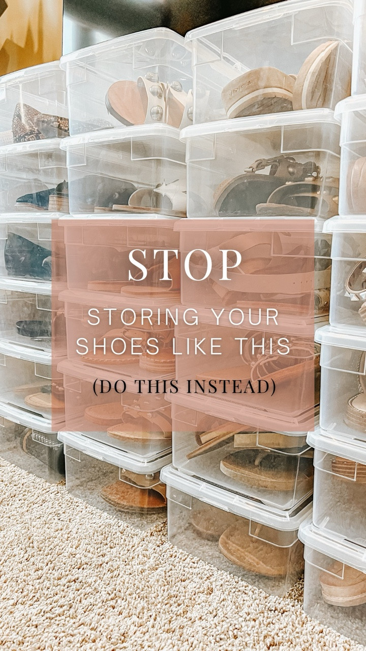 Are you team clear bin or original shoe box? 

#organizedbyjm #organizingtips #hometips #shoestorage #closetorganization

#LTKHome