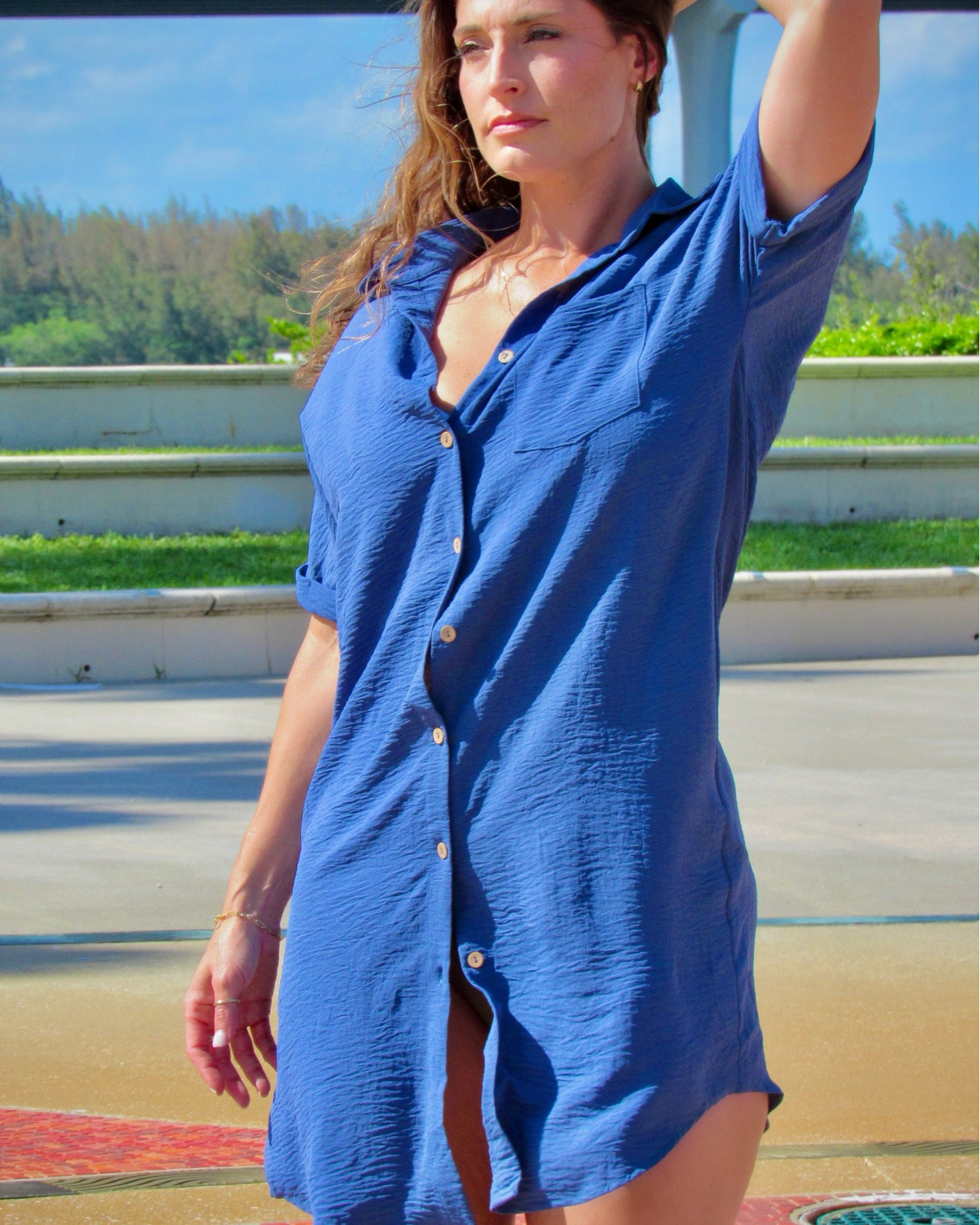 The kind of throw-on piece that somehow looks effortless every single time ☀️💙 Lightweight, flowy, comfy, and easy to wear as a beach cover-up or styled as a dress. The color is even prettier in person. Linked my look ✨ #LTKSeasonal #LTKTravel #LTKStyle

#LTKootd #LTKSwim #LTKSeasonal