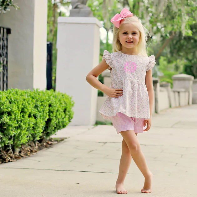 Sweet Rose Pink Floral Anna Short Set | Classic Whimsy