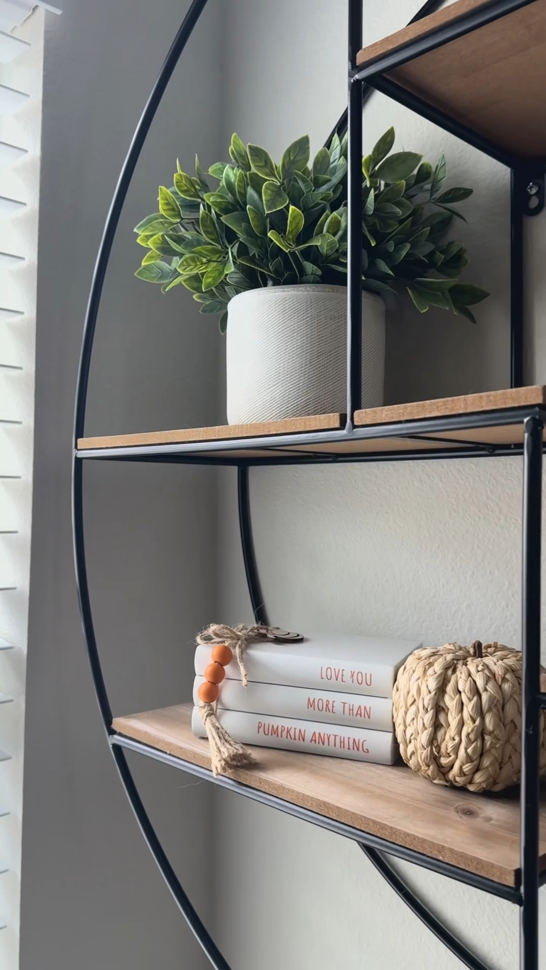 Summer shelves, it’s been fun… now it’s time for pumpkin spice and cozy nights 🕯️🍂 Fall makeover, one shelf at a time. #FallDecorInspo #AutumnAesthetic #CozyHomeVibes #HomeDetails