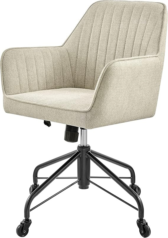 npd furniture and more Thompson Fabric Swivel Arm, Strata Cream Home Office Chair, Beige | Amazon (US)