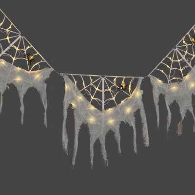 60ct LED Lit White Halloween Web and Gauze Garland - Hyde and EEK! Boutique™ | Target