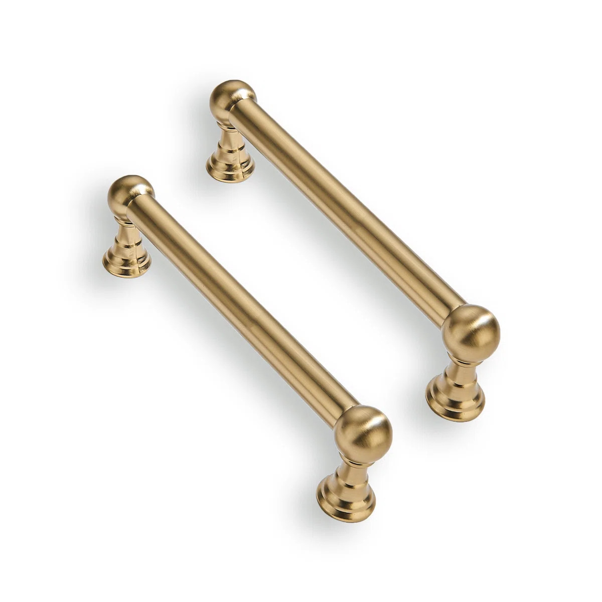4 Inch 10 Pack Solid Kitchen Cabinet Handles Brushed Gold Heavy Duty Cabinet Pulls Satin Brass Dr... | Wayfair North America