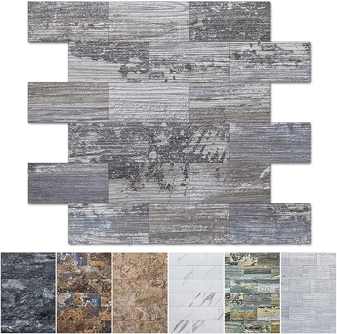 Art3d 10-Sheet Peel and Stick Backsplash PVC Wall Tile, Stickon Tile for Kitchen Backplash, Bathr... | Amazon (US)