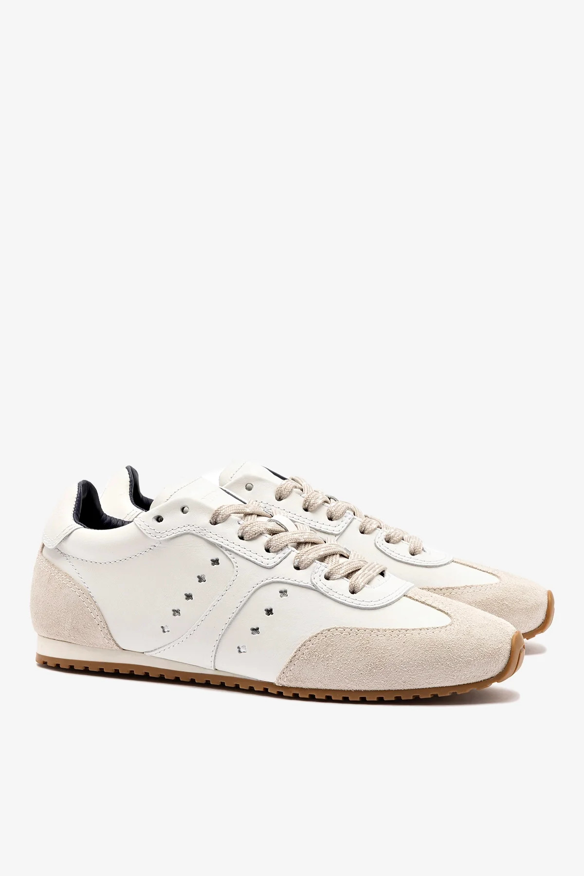 Stella Sneaker In White Leather | Larroude