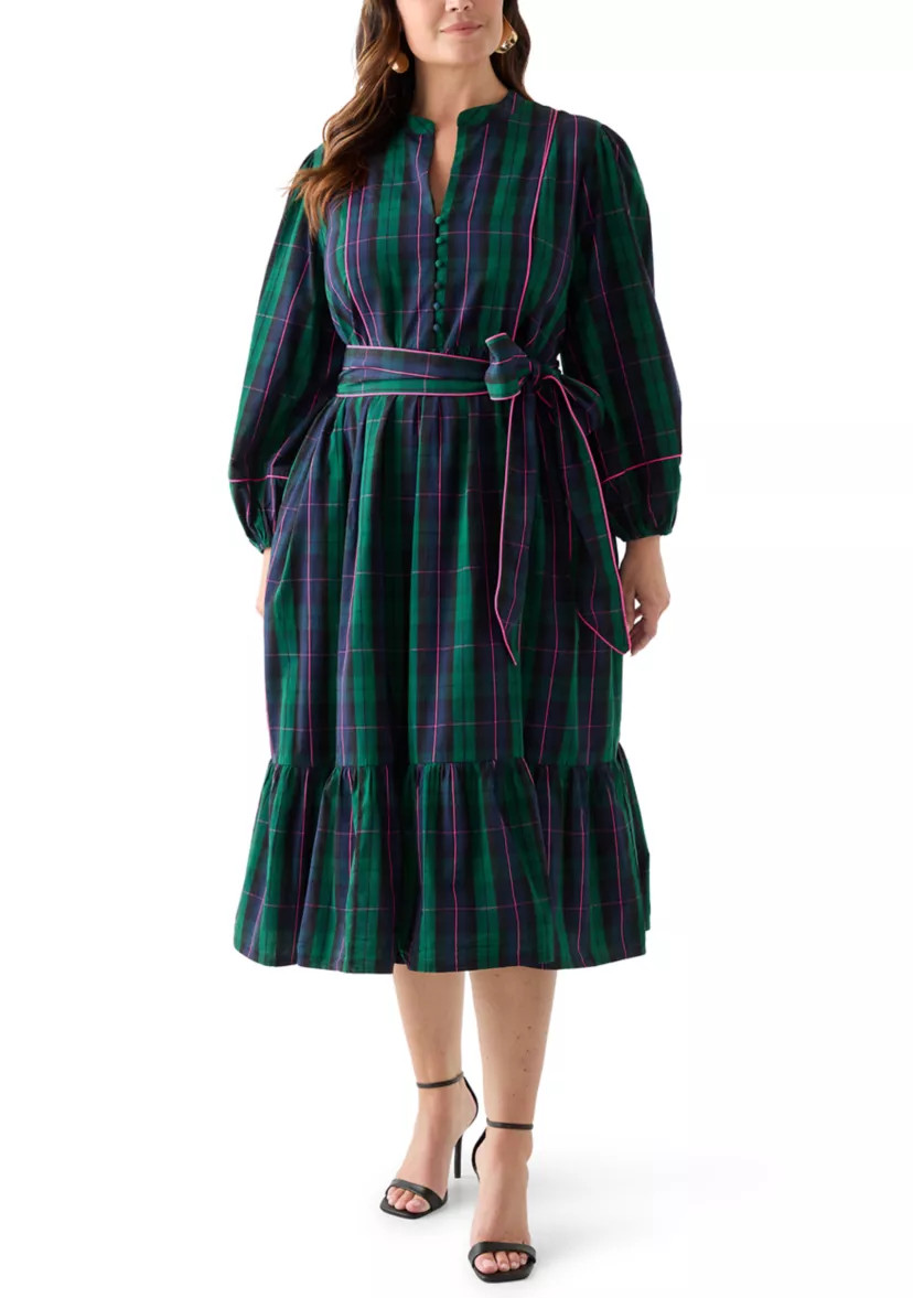 Plus Size Midi Split Neck Dress | Belk