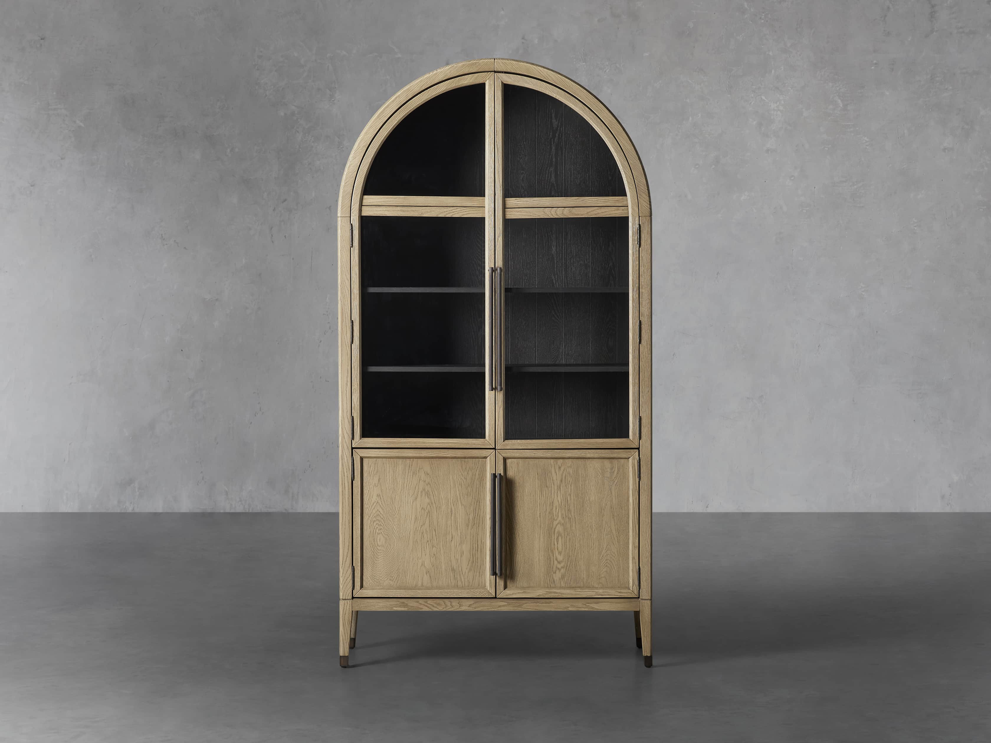 Hattie Glass Cabinet in Shiitake | Arhaus