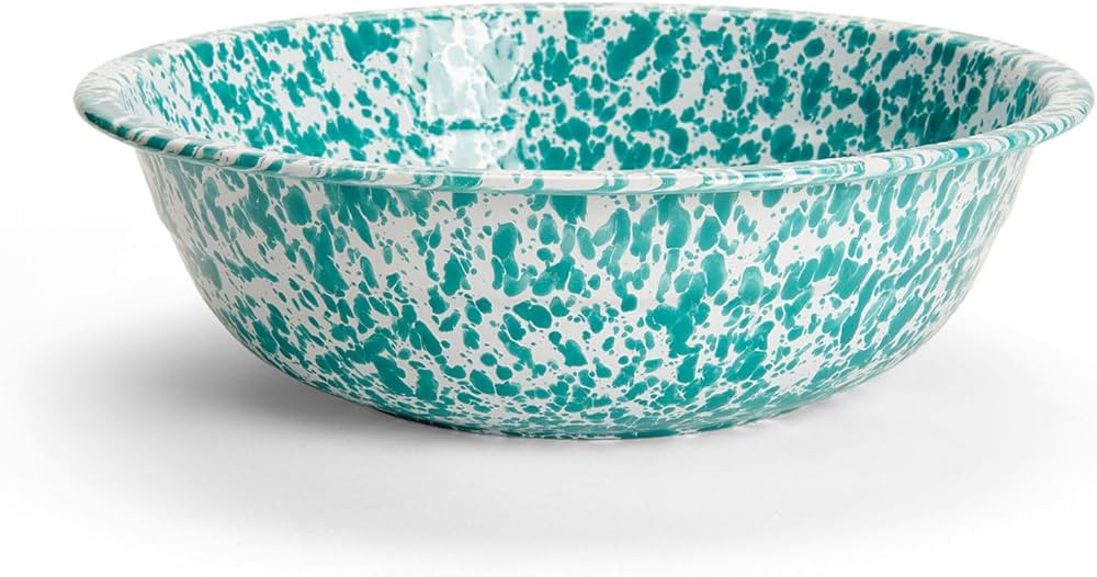 Crow Canyon Home Splatter Enamelware Small Basin, Turquoise | Amazon (US)