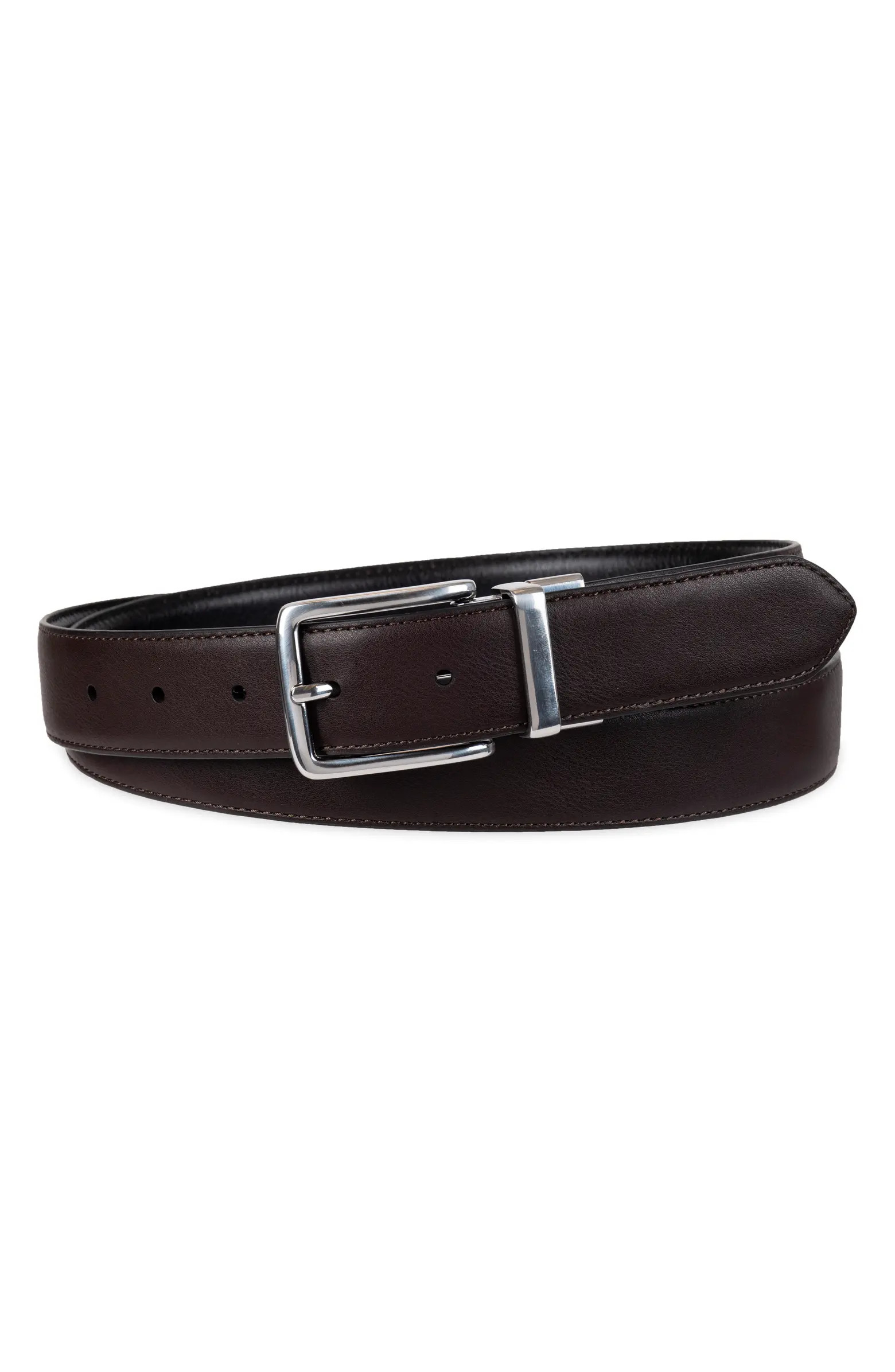 Reversible Feather Edge Leather Belt | Nordstrom