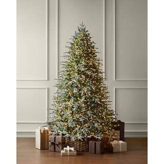 7.5 ft SMART Grand Duchess Twinkling Balsam Fir Flocked LED Pre-Lit Tree | The Home Depot