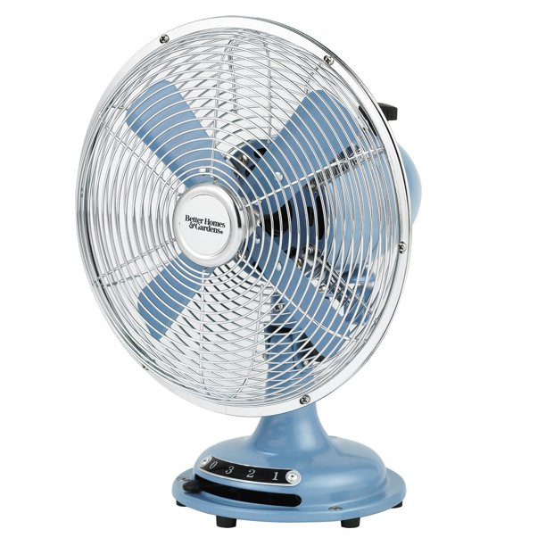 Better Homes & Gardens 8 inch Retro Table Fan Blue Linen | Walmart (US)