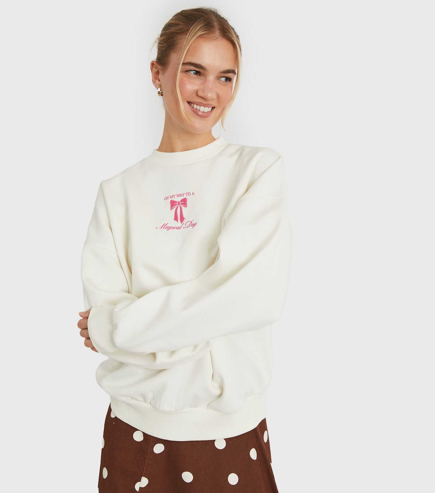 Skinnydip White Disney Magical Day Embroidered Sweatshirt | New Look | New Look (UK)