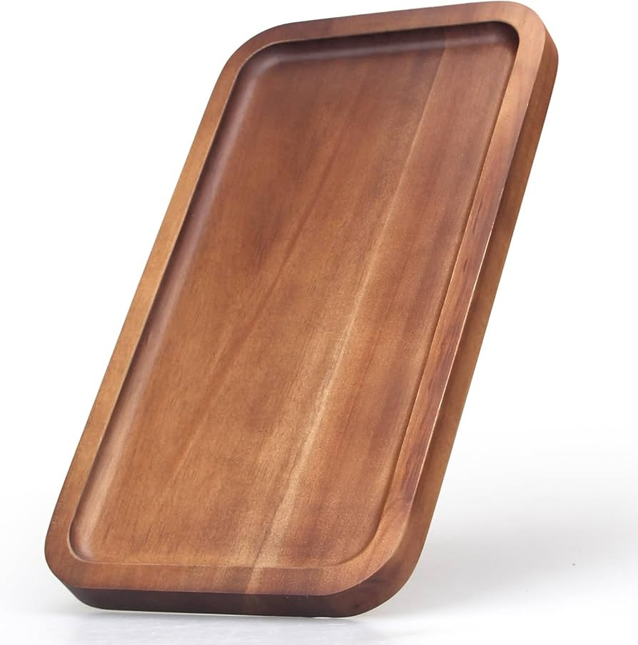 Small Wooden Platters Rectangle Mini Charcuterie Boards Acacia Wood Serving Trays Home Decor Chee... | Amazon (US)