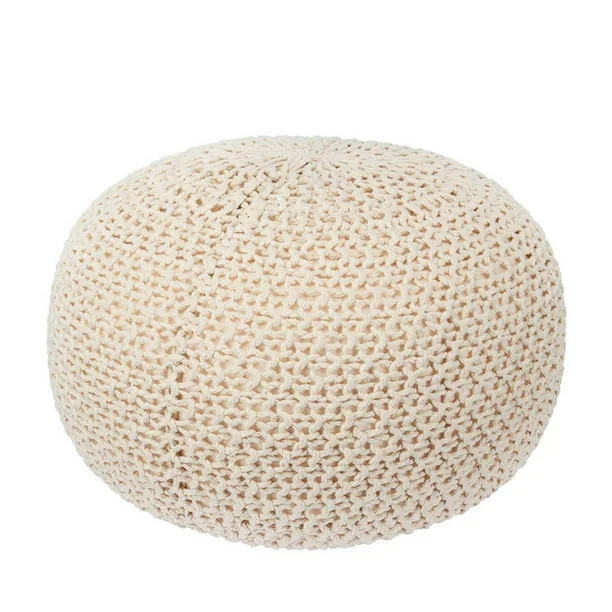 Knit Modern Floor Pouf Round Footstool, Round Pouf Ottoman, Pouffe Seat | Walmart (CA)