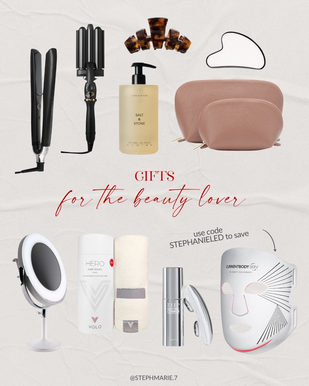 Looking for a gift idea for the beauty lover in your life? These are my top favorite gifts to give! Use code STEPHANIELED to save on my red light LED mask and STEPHANIEZIIP on the Ziip halo!

#LTKBeauty #LTKHoliday #LTKGiftGuide