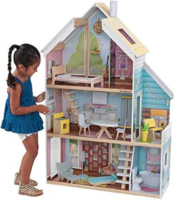 KidKraft Zoey Magic Lights & Sounds Dollhouse with Ez Kraft Assembly, Multi | Amazon (US)