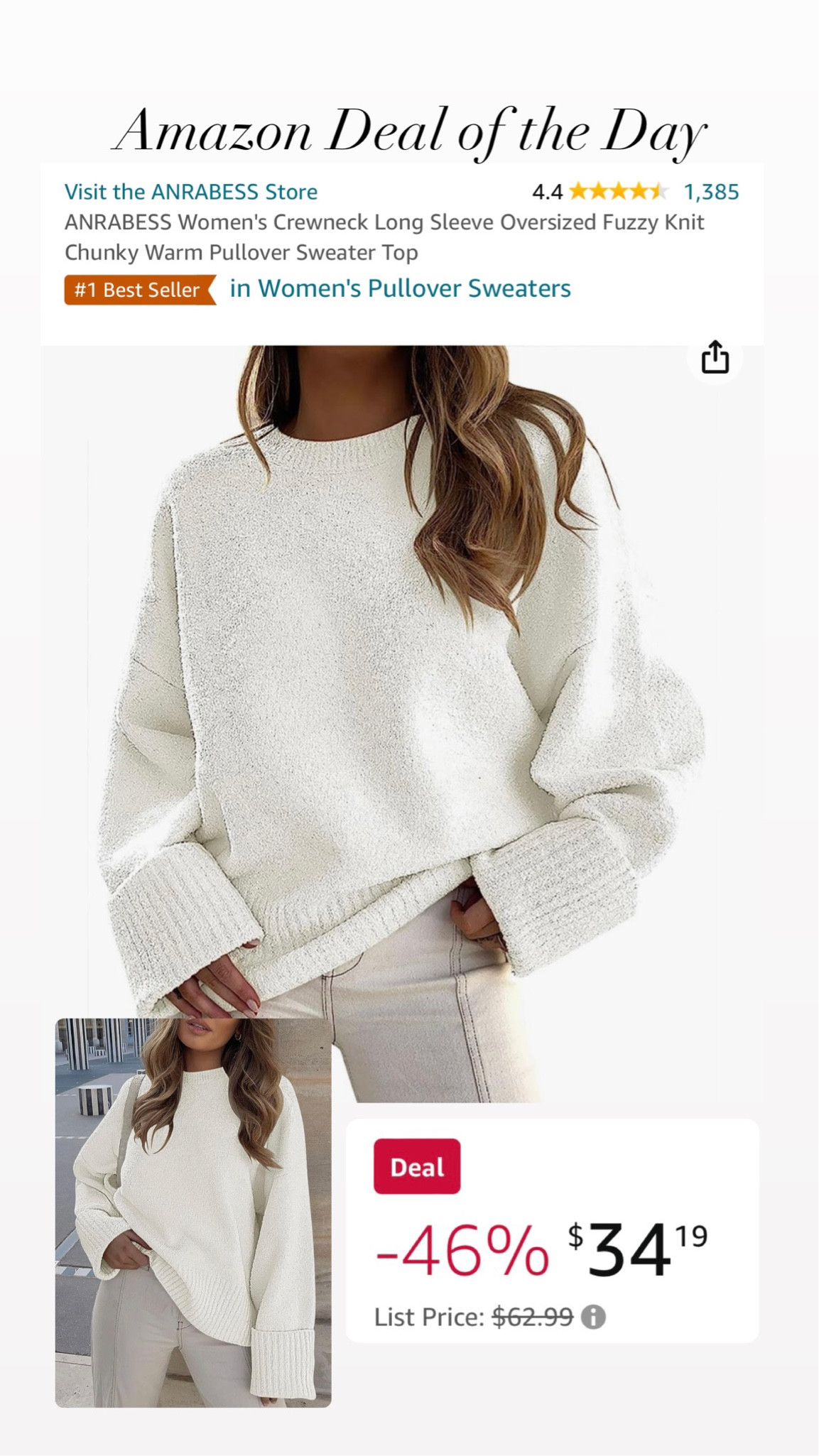 Amazon Deal of the Day 

#LTKfindsunder50 #LTKstyletip #LTKsalealert