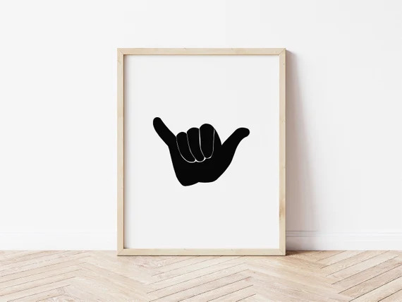 Shaka Art Print / Surf Wall Art for Kids Bedroom Shaka Hand - Etsy | Etsy (US)