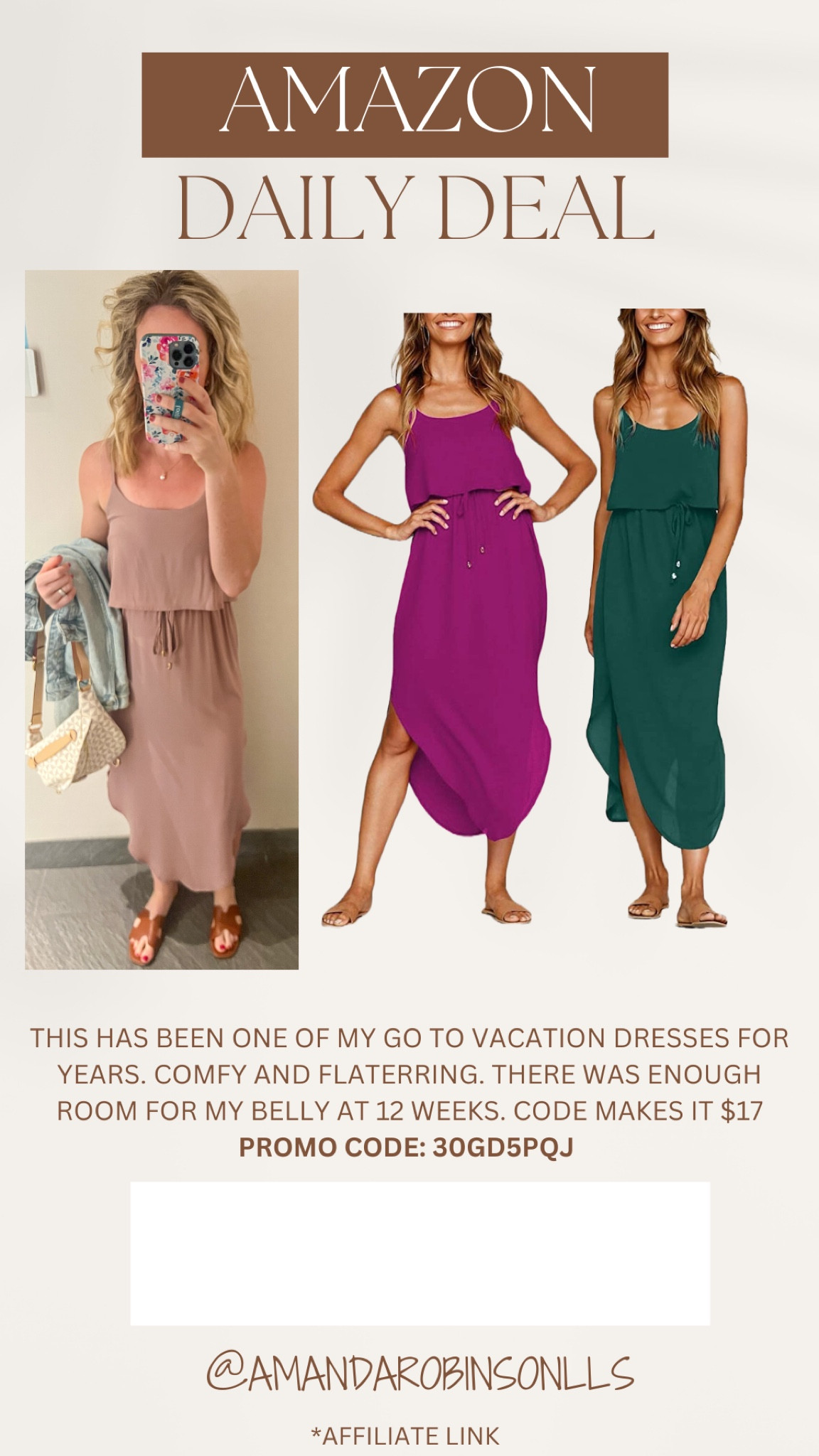 Amazon Daily Deals
Spring/summer dress
$17 with code

#LTKsalealert