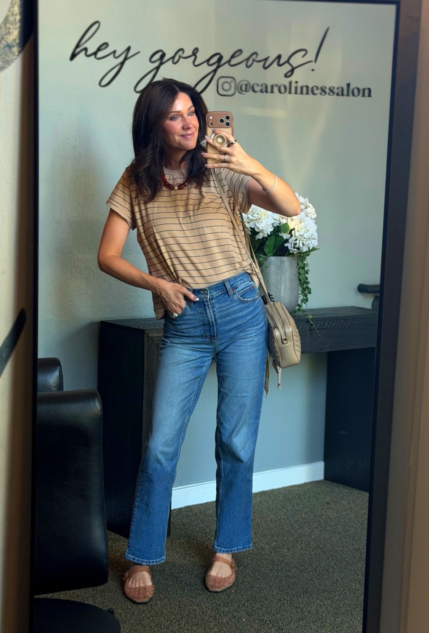 Pants - if between size down. Fits just like my Madewell ones. True denim. Highrise. 
Tshirt - small 
Necklace I have in 4 color ways now 
Shoes - I went up half a size

#LTKootd #LTKdayinmylife #LTKselfcare