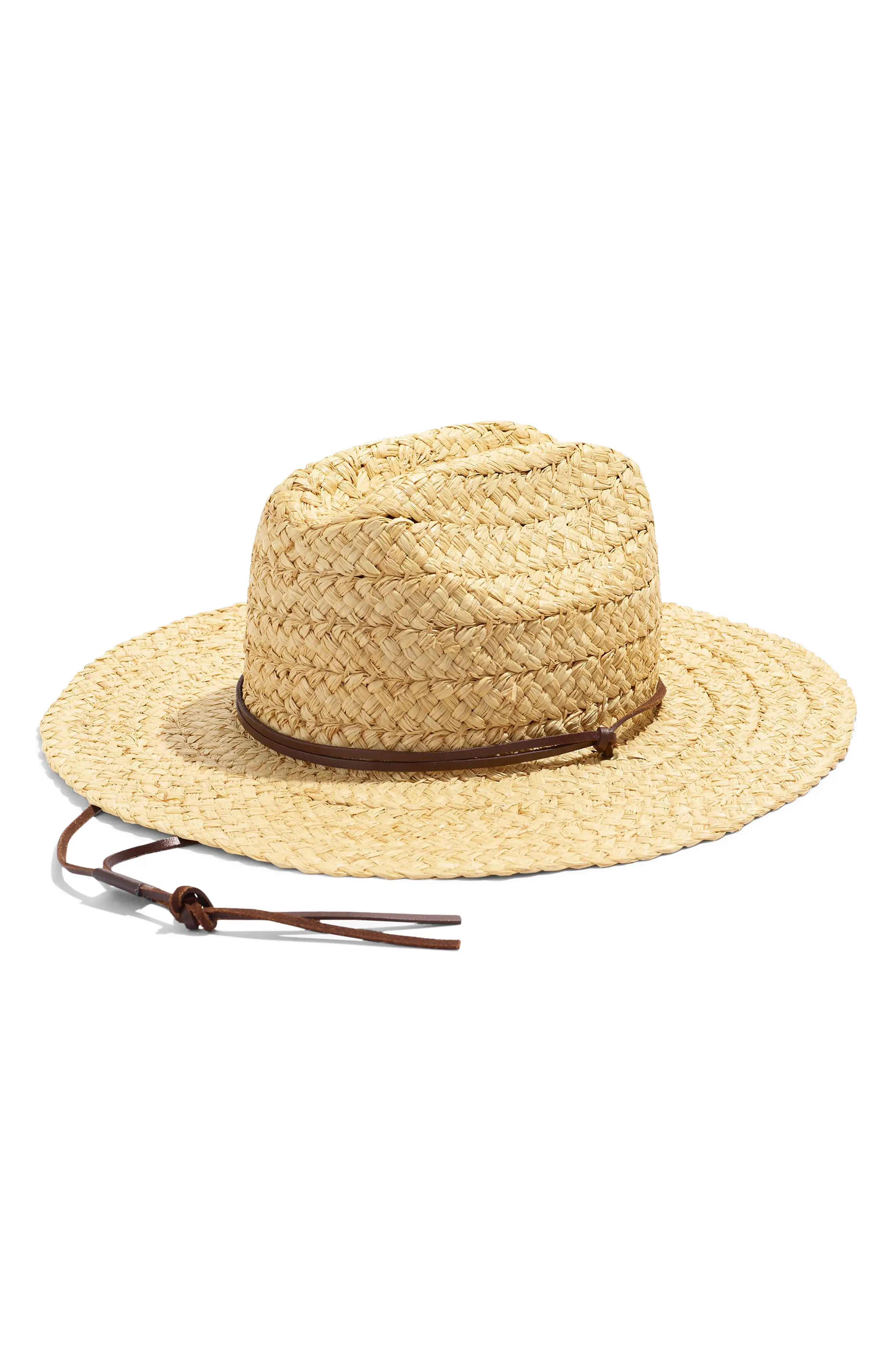 Women's Madewell X Biltmore Raffia Lifeguard Hat, Size Medium/Large - Brown | Nordstrom